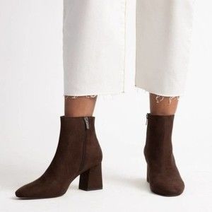 NEW in Box Lexa Faux Suede Bootie, Chocolate, Size 8W